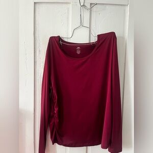 Deep Red Women's Workout Top